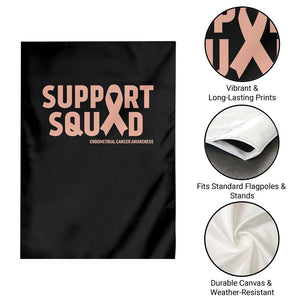 Endometrial Cancer Awareness Garden Flag Support Squad Warrior Gift