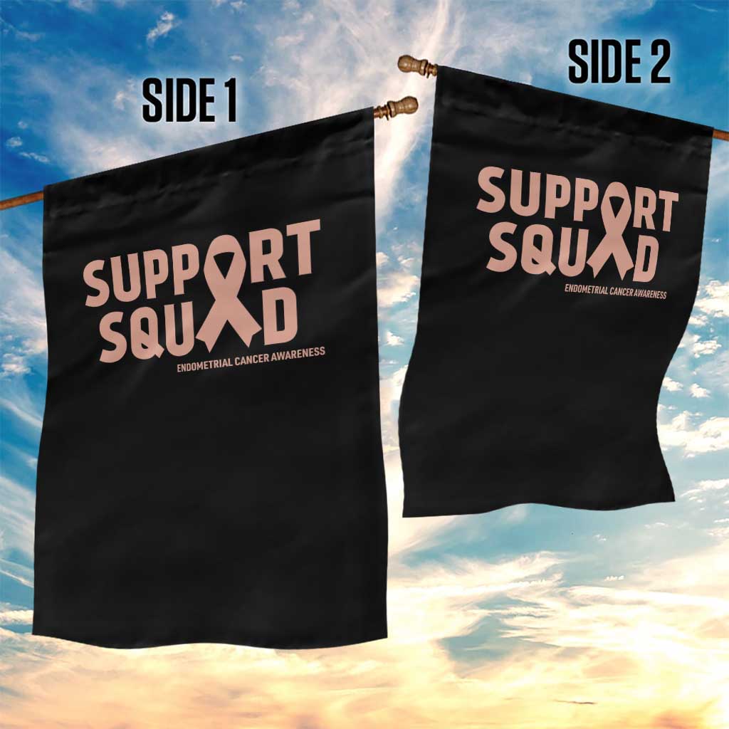 Endometrial Cancer Awareness Garden Flag Support Squad Warrior Gift