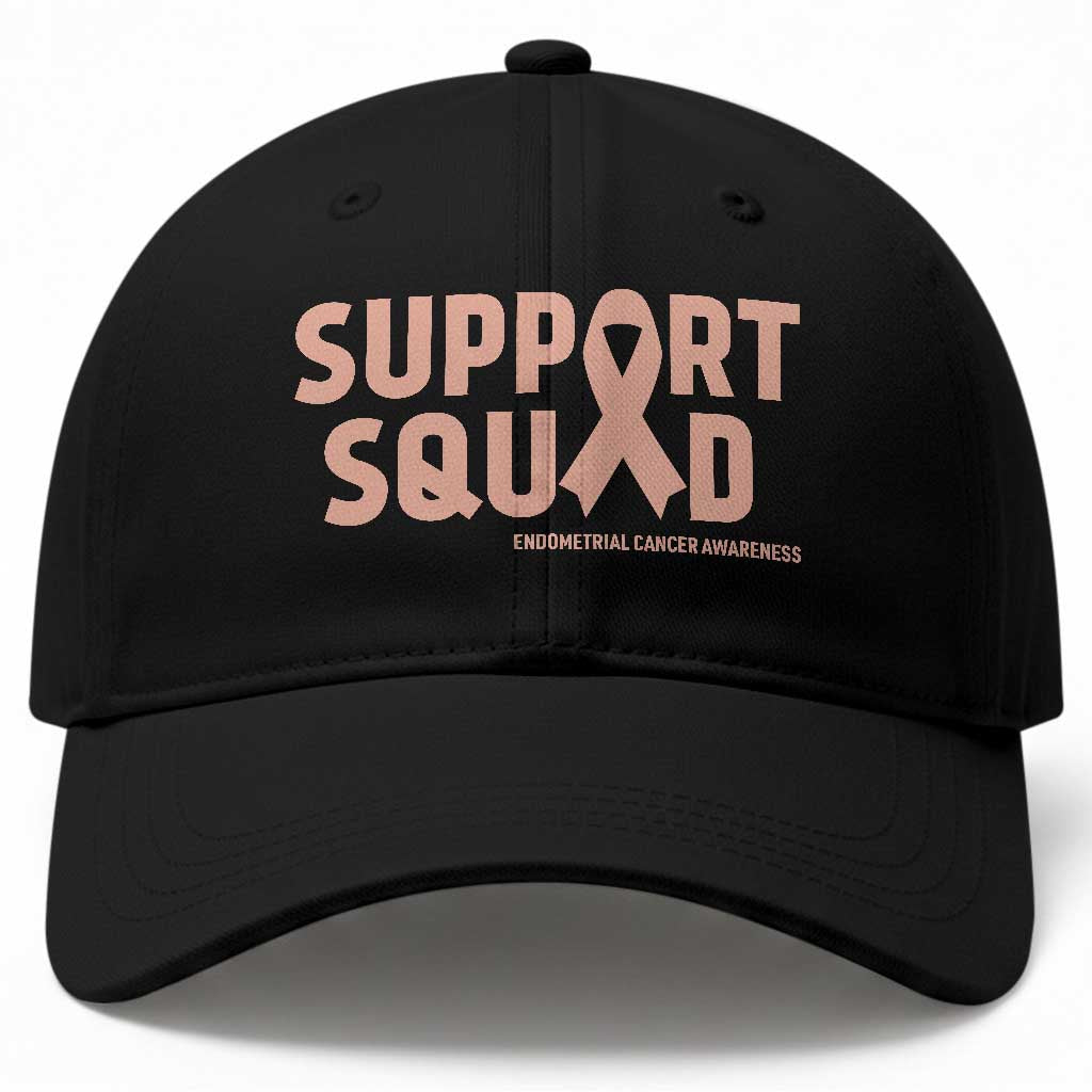 Endometrial Cancer Awareness Baseball Cap Support Squad Warrior Gift