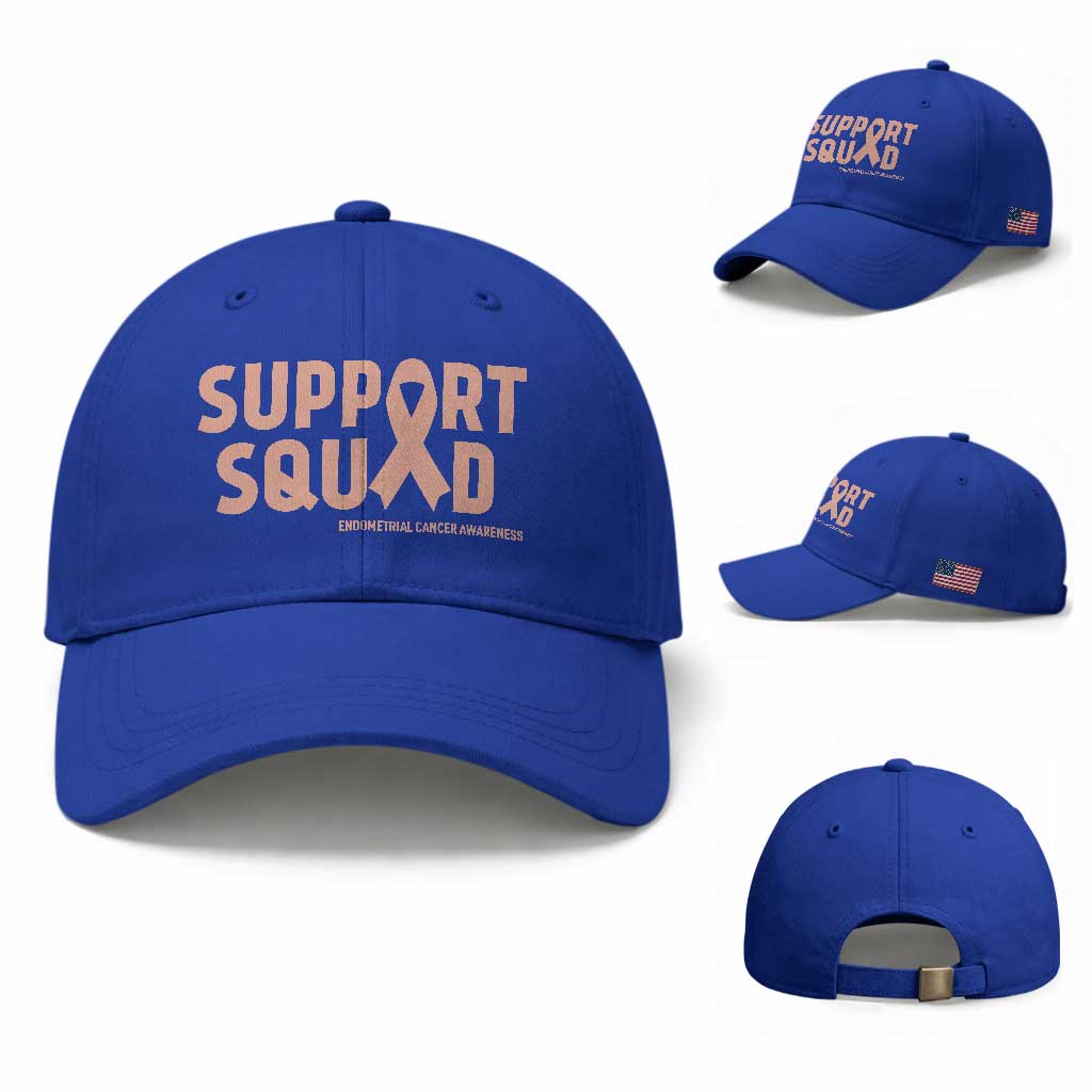 Endometrial Cancer Awareness Baseball Cap Support Squad Warrior Gift