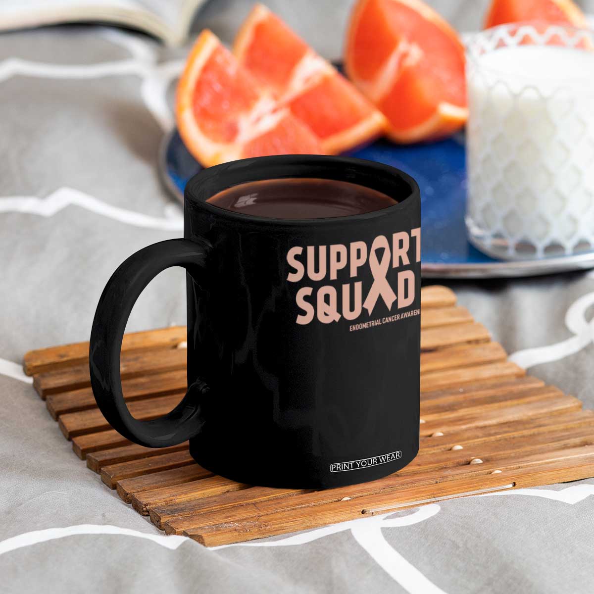 Endometrial Cancer Awareness Coffee Mug Support Squad Warrior Gift