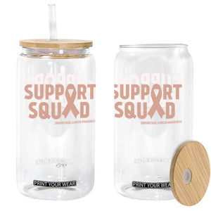 Endometrial Cancer Awareness Glass Can Support Squad Warrior Gift