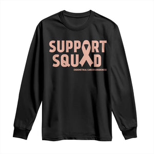 Endometrial Cancer Awareness Long Sleeve Shirt Support Squad Warrior Gift