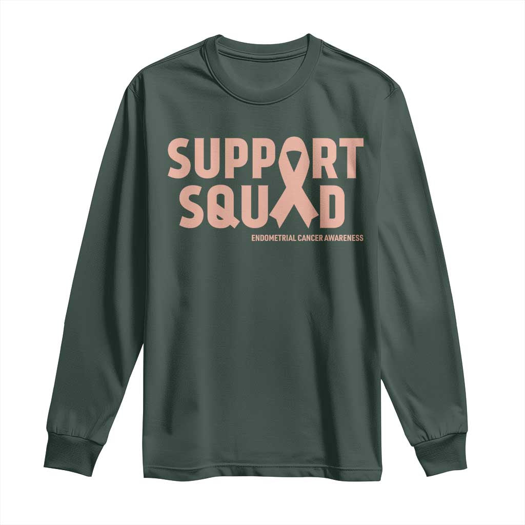 Endometrial Cancer Awareness Long Sleeve Shirt Support Squad Warrior Gift