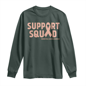 Endometrial Cancer Awareness Long Sleeve Shirt Support Squad Warrior Gift