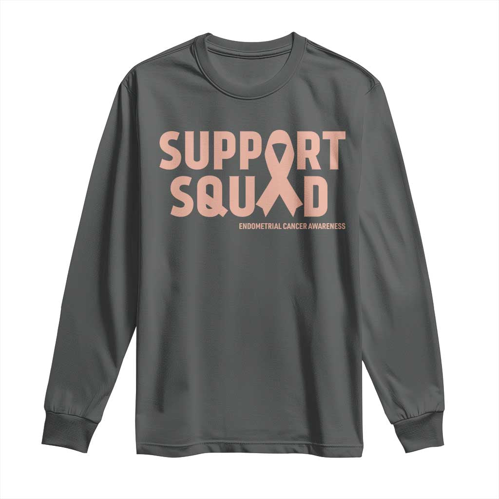 Endometrial Cancer Awareness Long Sleeve Shirt Support Squad Warrior Gift