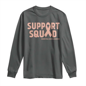 Endometrial Cancer Awareness Long Sleeve Shirt Support Squad Warrior Gift
