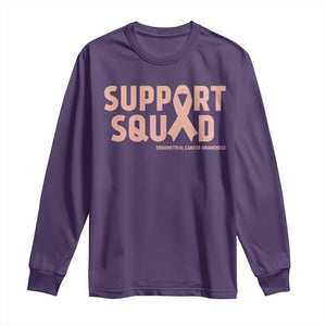 Endometrial Cancer Awareness Long Sleeve Shirt Support Squad Warrior Gift