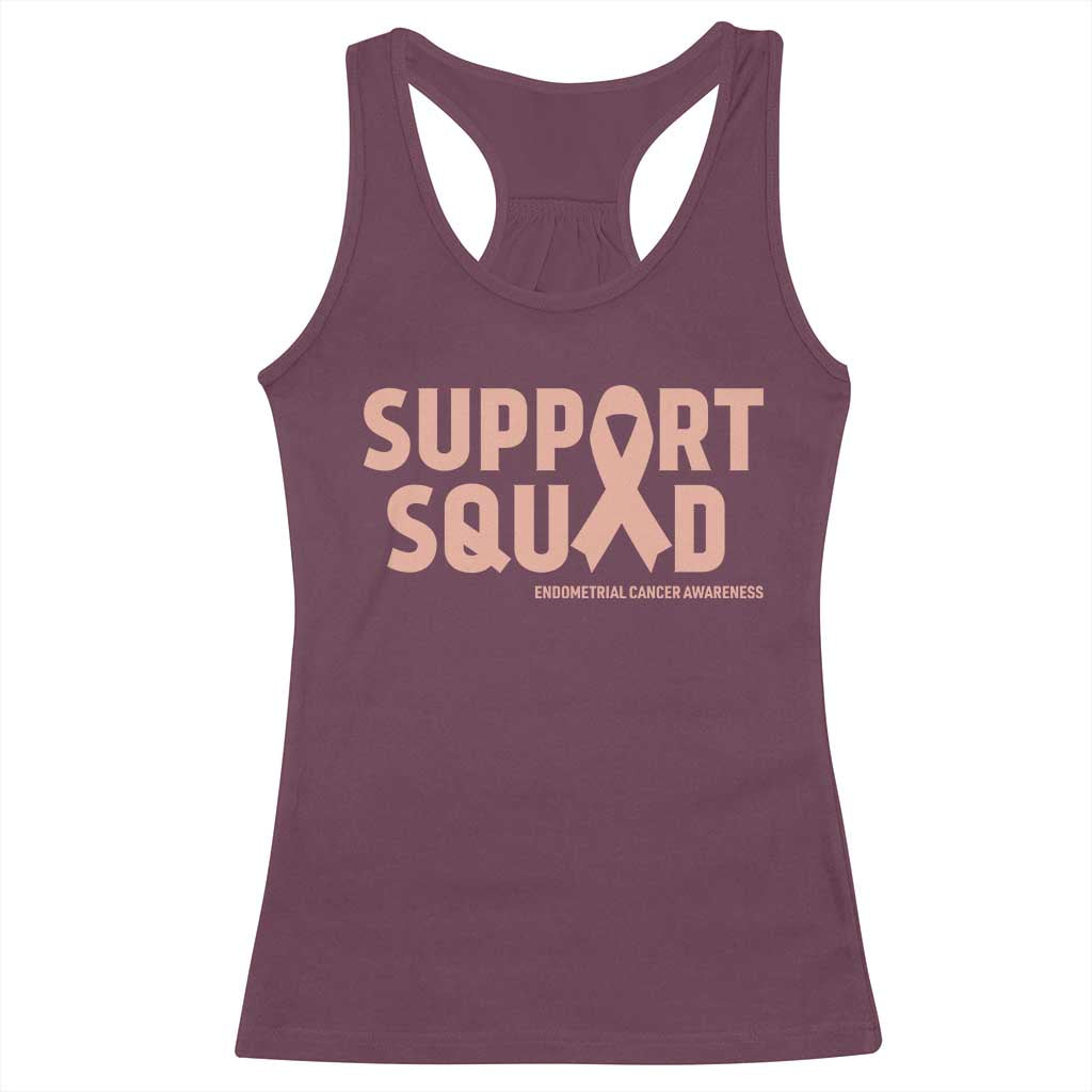 Endometrial Cancer Awareness Racerback Tank Top Support Squad Warrior Gift