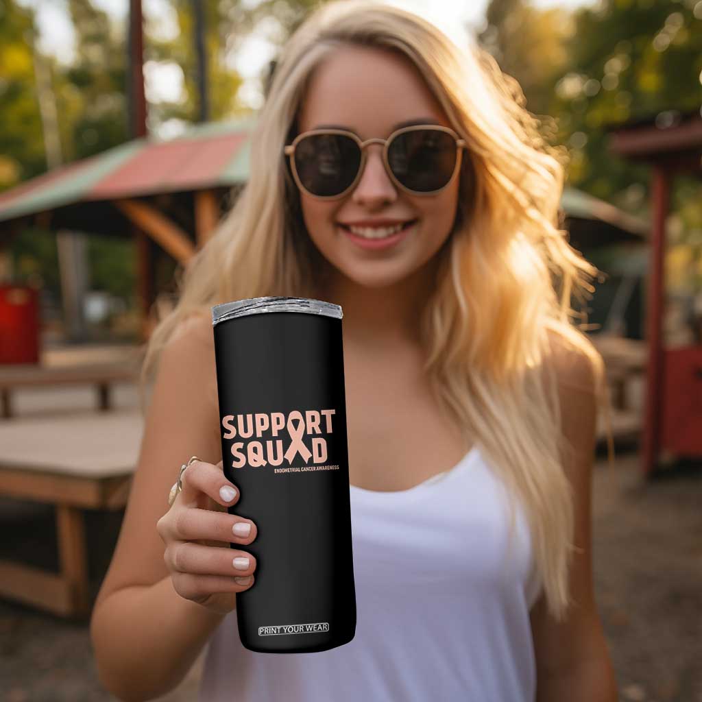 Endometrial Cancer Awareness Skinny Tumbler Support Squad Warrior Gift