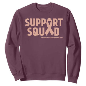 Endometrial Cancer Awareness Sweatshirt Support Squad Warrior Gift