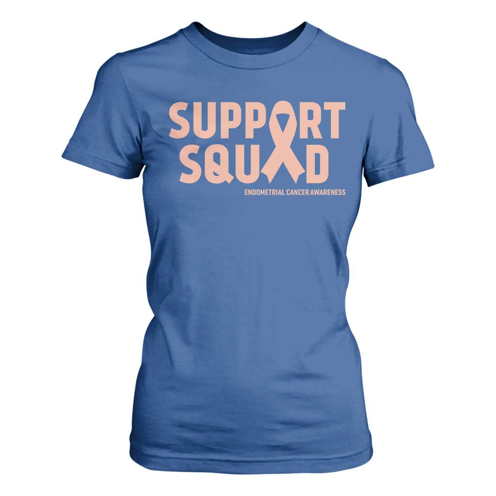 Endometrial Cancer Awareness T Shirt For Women Support Squad Warrior Gift