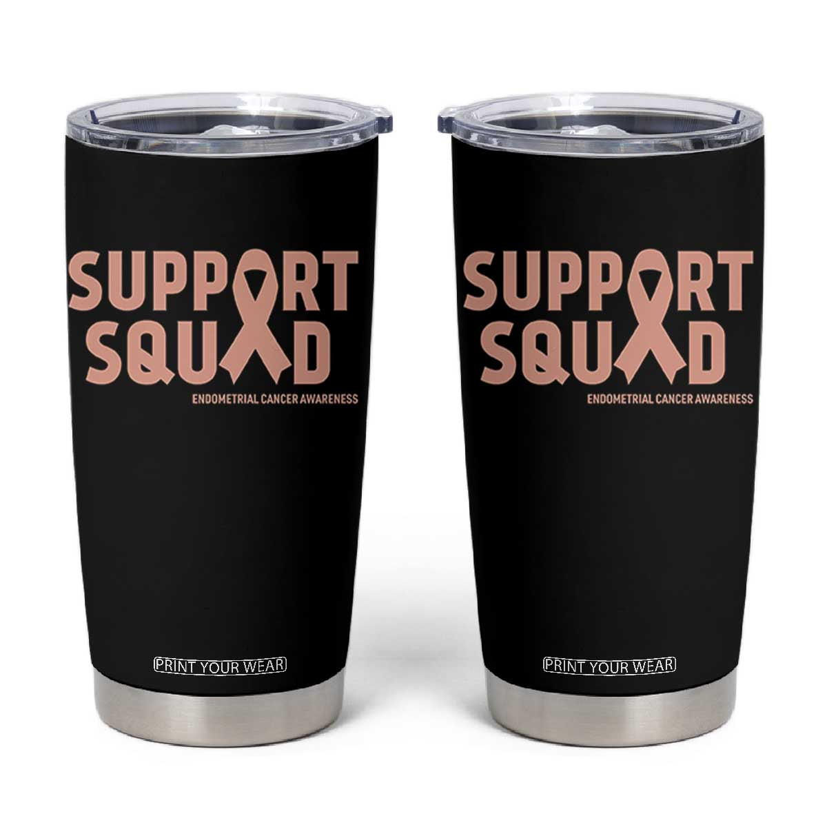 Endometrial Cancer Awareness Tumbler Cup Support Squad Warrior Gift