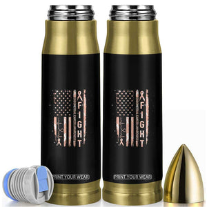 American Flag Endometrial Cancer Bullet Tumbler Fight Together Peach Ribbon Support Squad