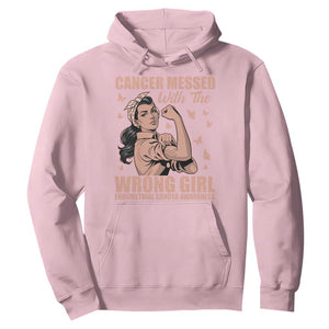 Strong Girl Endometrial Cancer Hoodie Cancer Messed With The Wrong Girl