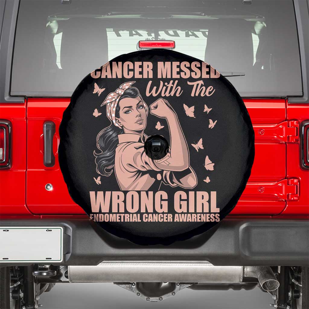 Strong Girl Endometrial Cancer Spare Tire Cover Cancer Messed With The Wrong Girl
