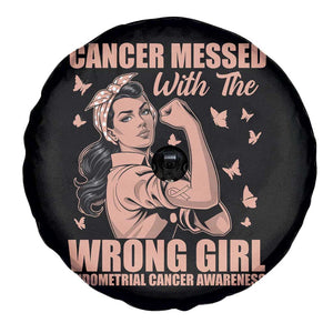 Strong Girl Endometrial Cancer Spare Tire Cover Cancer Messed With The Wrong Girl