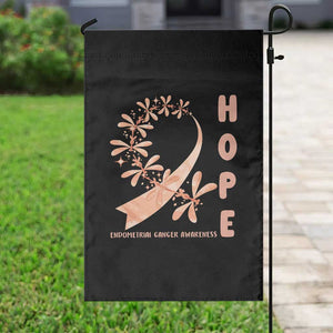 Peach Dragonfly Endometrial Cancer Garden Flag Hope And Strength