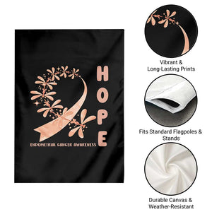 Peach Dragonfly Endometrial Cancer Garden Flag Hope And Strength