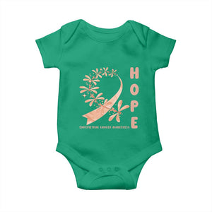 Peach Dragonfly Endometrial Cancer Baby Onesie Hope And Strength