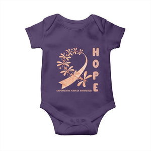 Peach Dragonfly Endometrial Cancer Baby Onesie Hope And Strength