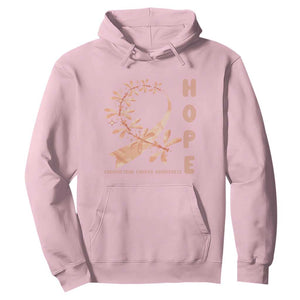 Peach Dragonfly Endometrial Cancer Hoodie Hope And Strength