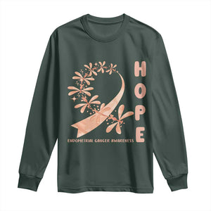 Peach Dragonfly Endometrial Cancer Long Sleeve Shirt Hope And Strength