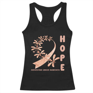 Peach Dragonfly Endometrial Cancer Racerback Tank Top Hope And Strength