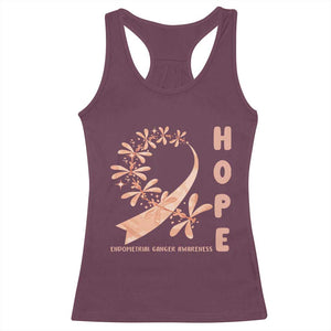 Peach Dragonfly Endometrial Cancer Racerback Tank Top Hope And Strength