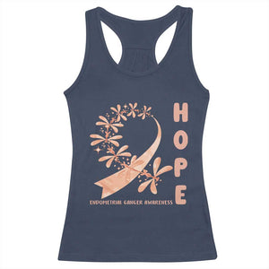 Peach Dragonfly Endometrial Cancer Racerback Tank Top Hope And Strength