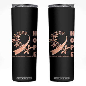 Peach Dragonfly Endometrial Cancer Skinny Tumbler Hope And Strength