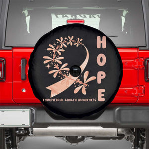 Peach Dragonfly Endometrial Cancer Spare Tire Cover Hope And Strength