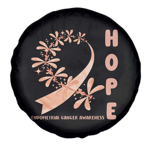 Peach Dragonfly Endometrial Cancer Spare Tire Cover Hope And Strength