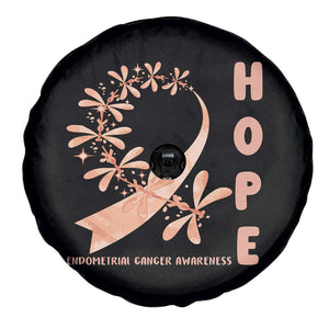 Peach Dragonfly Endometrial Cancer Spare Tire Cover Hope And Strength