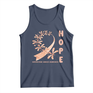 Peach Dragonfly Endometrial Cancer Tank Top Hope And Strength