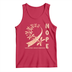 Peach Dragonfly Endometrial Cancer Tank Top Hope And Strength