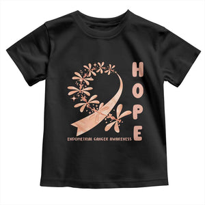 Peach Dragonfly Endometrial Cancer Toddler T Shirt Hope And Strength
