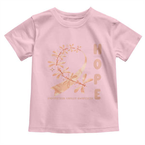 Peach Dragonfly Endometrial Cancer Toddler T Shirt Hope And Strength