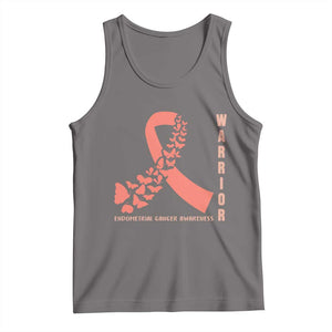 Endometrial Cancer Warrior Fighter Butterfly Tank Top Peach Ribbon Hope