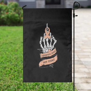 Funny Endometrial Cancer Skeleton Not Today Garden Flag Fighter Peach Ribbon