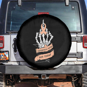Funny Endometrial Cancer Skeleton Not Today Spare Tire Cover Fighter Peach Ribbon
