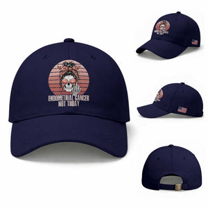 Vintage Endometrial Cancer Not Today Baseball Cap Skeleton Warrior Fighter