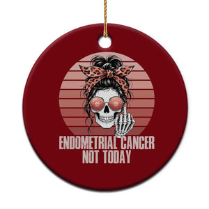 Vintage Endometrial Cancer Not Today Ceramic Ornament Skeleton Warrior Fighter