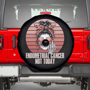 Vintage Endometrial Cancer Not Today Spare Tire Cover Skeleton Warrior Fighter