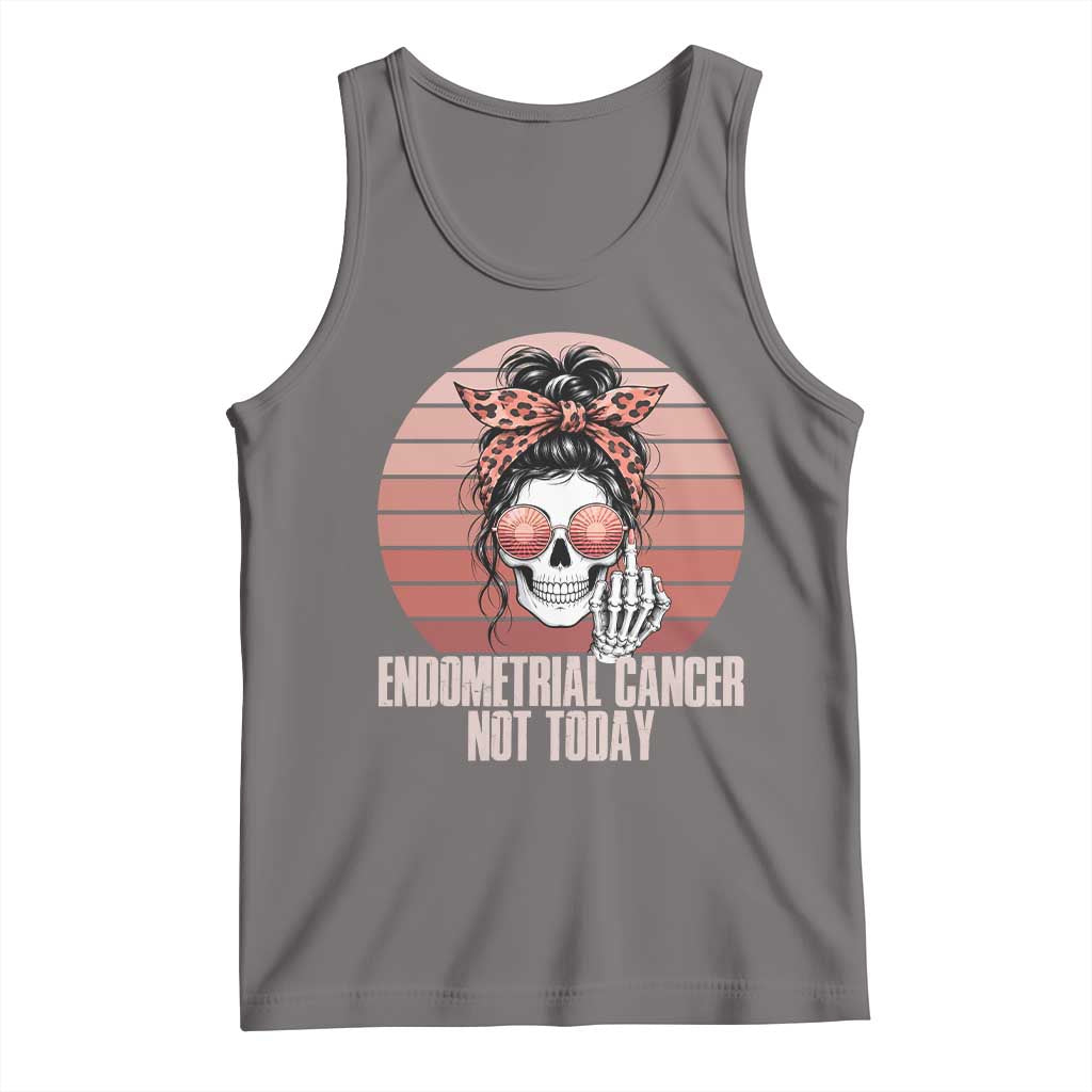 Vintage Endometrial Cancer Not Today Tank Top Skeleton Warrior Fighter