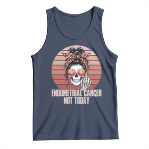 Vintage Endometrial Cancer Not Today Tank Top Skeleton Warrior Fighter