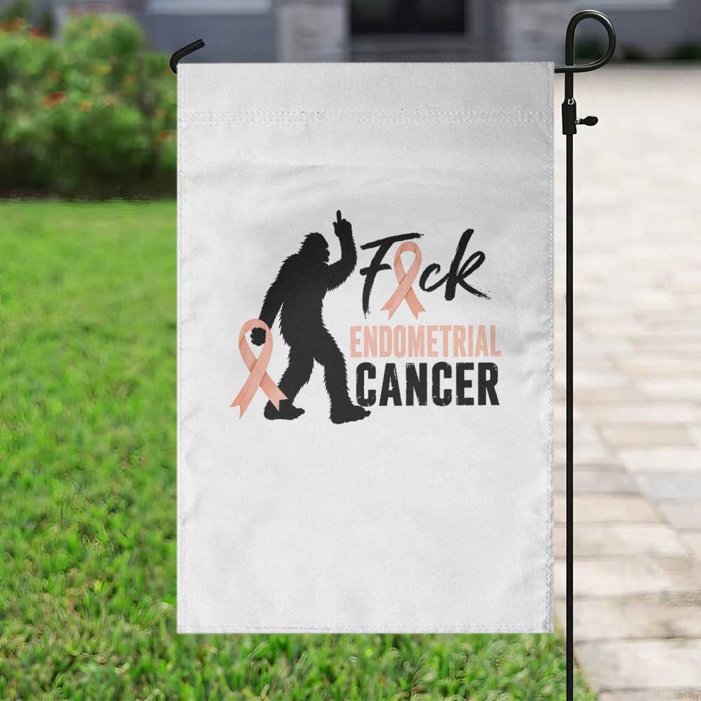 Funny Bigfoot Fuck Endometrial Cancer Awareness Gift Garden Flag