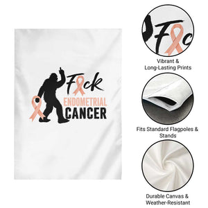Funny Bigfoot Fuck Endometrial Cancer Awareness Gift Garden Flag
