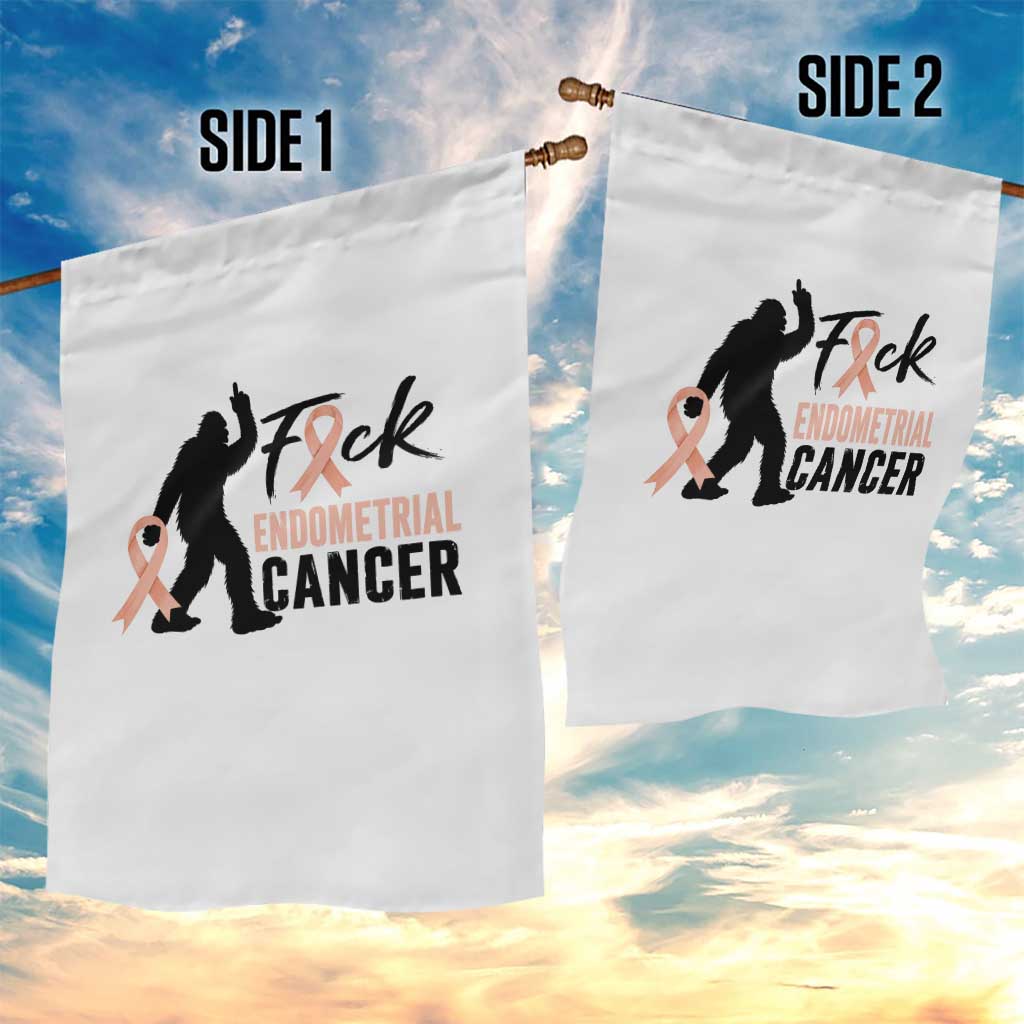 Funny Bigfoot Fuck Endometrial Cancer Awareness Gift Garden Flag