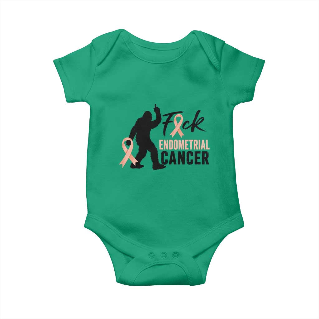 Funny Bigfoot Fuck Endometrial Cancer Awareness Gift Baby Onesie